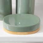 Набор аксессуаров для ванной комнаты SAVANNA «Джуно», 3 предмета (мыльница, дозатор для мыла, стакан), цвет зелёный - фото 9971894