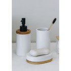 Набор аксессуаров для ванной комнаты SAVANNA «Джуно», 3 предмета (мыльница, дозатор для мыла 280 мл, стакан), цвет белый - Фото 7