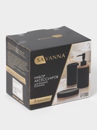 Аксессуары для ванной SAVANNA «Джуно», 3 предмета, мыльница, дозатор для мыла 280 мл, стакан, белые - Фото 10