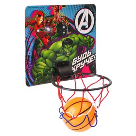 Баскетбольный набор с мячом «Мстители», диаметр мяча 8 см, диаметр кольца 13,5 см