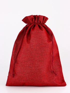 Холщовый мешочек для украшений, подарков и трав, текстиль «Эко», красный, 30?40 см (комплект 5 шт)