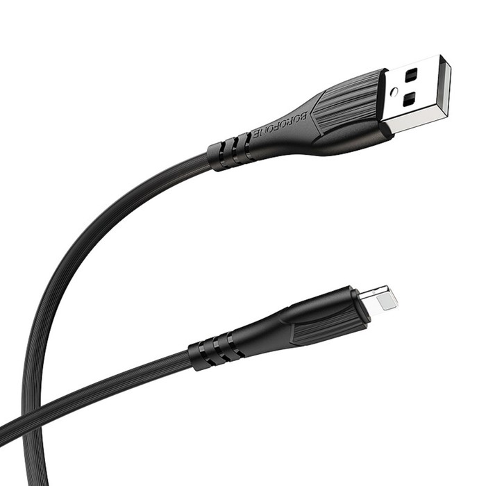 Кабель Borofone BX37, Lightning - USB, 2.4 А, 1 м, PVC оплётка, чёрный - фото 51456359