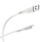 Кабель Borofone BX37, Lightning - USB, 2.4 А, 1 м, PVC оплётка, белый - фото 51456362