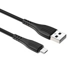 Кабель Borofone BX37, microUSB - USB, 2.4 А, 1 м, PVC оплётка, чёрный - фото 51456364