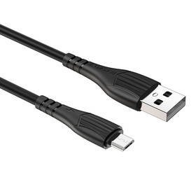 Кабель Borofone BX37, microUSB - USB, 2.4 А, 1 м, PVC оплётка, чёрный