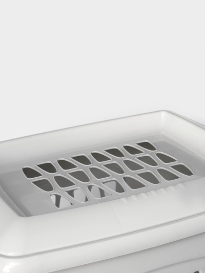 Корзина бельевая «Молетта», 45 л, 43×32×48 см, с крышкой, светло-серая