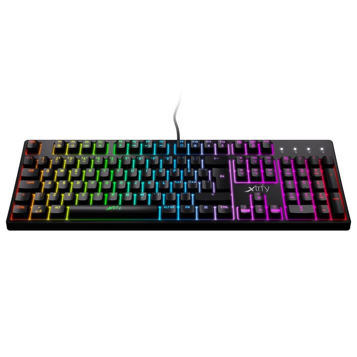 Клавиатура Xtrfy K4, проводная, механическая, 105 клавиш, RGB подсветка, Red Switch, чёрная  917867