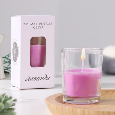 Свеча ароматическая в стакане «Нюд», 5×6 см, лаванда