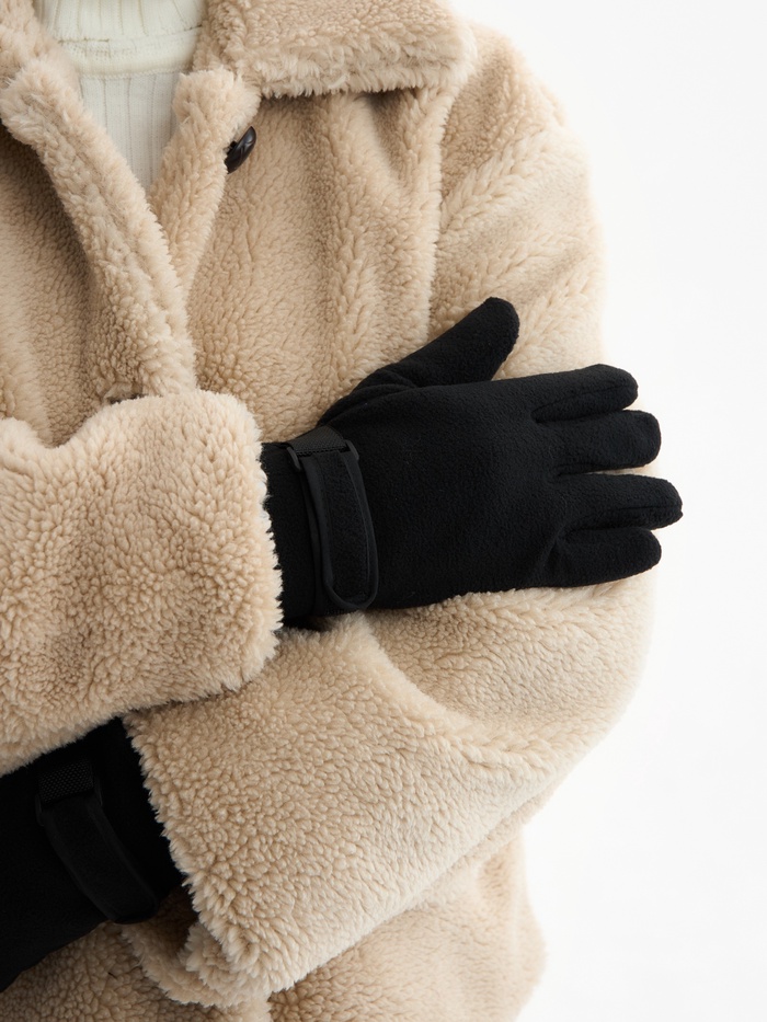 Перчатки женские MINAKU: Hello, winter!, двухслойные, чёрные, размер 24 см