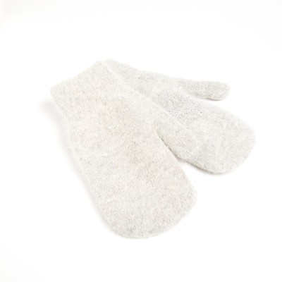 Варежки женские MINAKU однотонные со стразами, размер 23 см, светло-серые