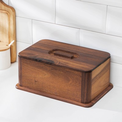 Хлебница GUNGNIR, дерево, 30×20×13 см, коричневая