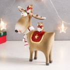 Сувенир полистоун "Новогодний олешка с совушками на спине" 20х16,5х7 см - фото 21696801