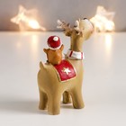 Сувенир полистоун "Новогодний олешка с птенчиком на спине" МИКС 9х6,5х3 см - фото 21696807