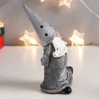 Сувенир полистоун "Дед Мороз в сером, летящая борода, с серебристой ёлочкой"МИКС 15х8х5 см (комплект 2 шт) - фото 21696811