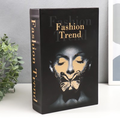 Шкатулка книга-сейф «Девушка. Бабочка. Молчание», дерево, искусственная кожа, 27×18×7 см