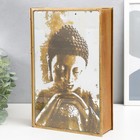 Шкатулка-книга металл, стекло "Будда" 30х20х6,8 см - фото 6658668