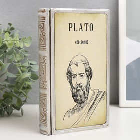 Шкатулка-книга металл, кожзам 'Платон' 20х12х4 см