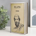 Шкатулка-книга металл, кожзам "Платон" 20х12х4 см - Фото 2