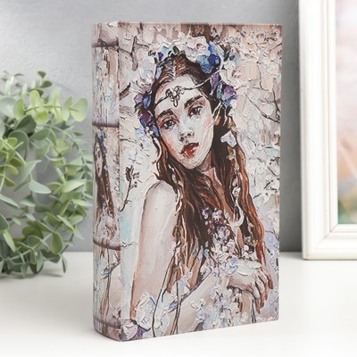 Шкатулка книга-сейф «Девушка-лето», дерево, искусственная кожа, 21×13×5 см