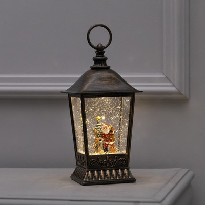 Светодиодная фигура «Фонарь с Дедом Морозом» 12×24×12 см, пластик, батарейки ААх3 (не в комплекте), USB, свечение тёплое белое