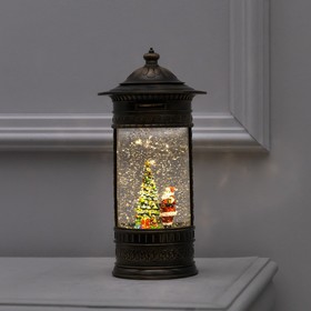 Светодиодная фигура «Фонарь с Дедом Морозом» 14 × 27 × 14 см, пластик, батарейки ААх3 (не в комплекте), USB, свечение тёплое белое