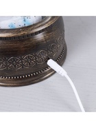 Фигура светодиодная фонарь "Дед Мороз и ребенок", 14х30 см, USB, музыка, Т/БЕЛЫЙ - фото 14995980