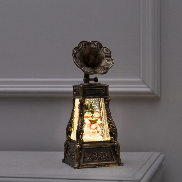

Светодиодная фигура «Граммофон со снеговиками» 11 × 28 × 11 см, пластик, батарейки ААх3 (не в комплекте), USB, свечение тёплое белое