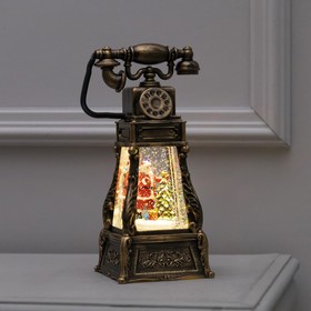 Светодиодная фигура «Телефон с Дедом Морозом» 13 × 26 × 11 см, пластик, батарейки ААх3 (не в комплекте), USB, свечение тёплое белое