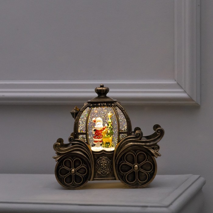 

Светодиодная фигура «Карета с Дедом Морозом» 20 × 18.5 × 11 см, пластик, батарейки ААх3 (не в комплекте), USB, свечение тёплое белое