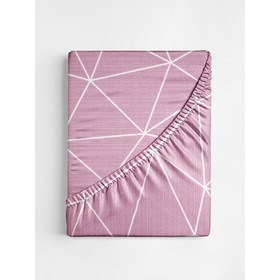 Простыня на резинке Ночь Нежна, поплин, размер 160х200х20 см, цвет розовый