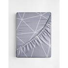 Простыня на резинке Ночь Нежна, поплин, размер 140х200х20 см, цвет серый - Фото 1