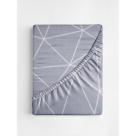 Простыня на резинке Ночь Нежна, поплин, размер 160х200х20 см, цвет серый