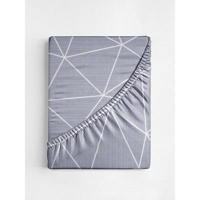 Простыня на резинке Ночь Нежна, поплин, размер 160х200х20 см, цвет серый