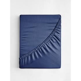Простыня на резинке Ночь Нежна, поплин, размер 160х200х20 см, цвет синий