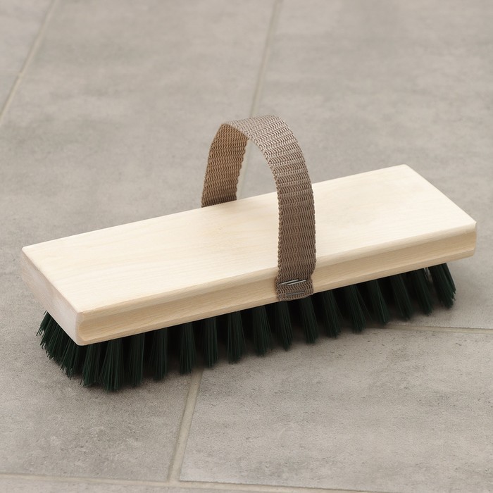 Щётка полотёрная с ремешком, 6-ти рядная, 22×7.5 см - Фото 1