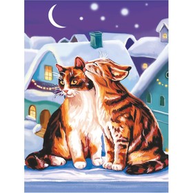 Картина по номерам на холсте с подрамником «Коты» 30 × 40 см