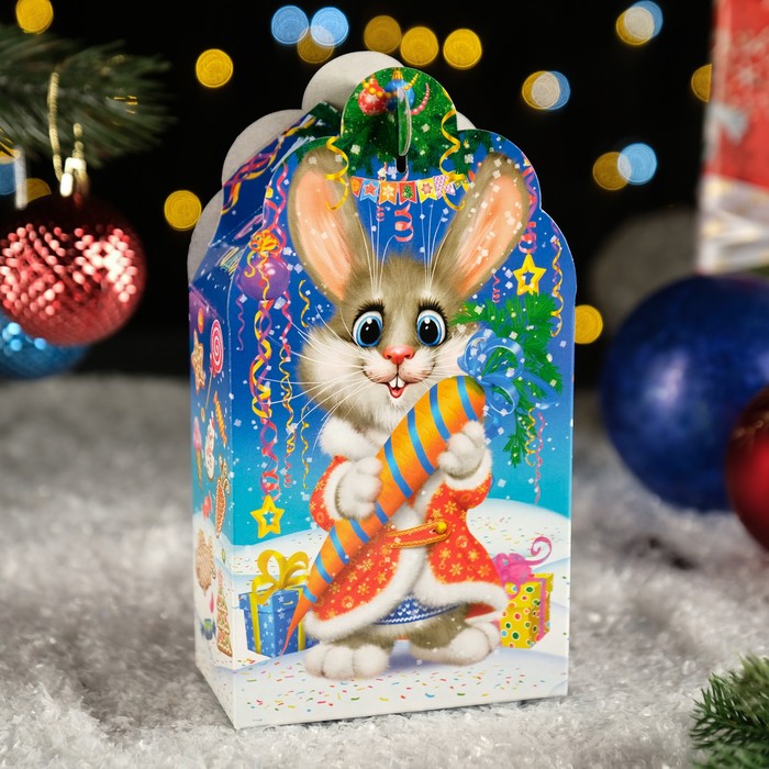 Подарочная коробка "Заяц - Кот" неон, 11×5.8×20.5 см - Фото 1