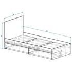 Кровать «Мадера», с ящиками и основанием, спальное место, 900×2000 мм, дуб крафт золотой/белый - Фото 2