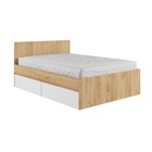 Кровать двуспальная «Клик Мебель. Мадера», с основанием, 2 ящика, спальное место 1600×2000 мм, цвет дуб крафт золотой/белый - Фото 1