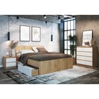 Кровать двуспальная «Клик Мебель. Мадера», с основанием, 2 ящика, спальное место 1600×2000 мм, цвет дуб крафт золотой/белый - Фото 3