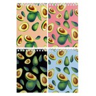 Блокнот А6, 40 листов в клетку на гребне "Авокадо", обложка мелованный картон, МИКС - Фото 1