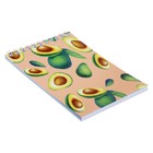 Блокнот А6, 40 листов в клетку на гребне "Авокадо", обложка мелованный картон, МИКС - Фото 2