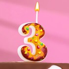 Свеча для торта "Печенье с шоколадной глазурью", цифра 3, 5,5 см - Фото 1