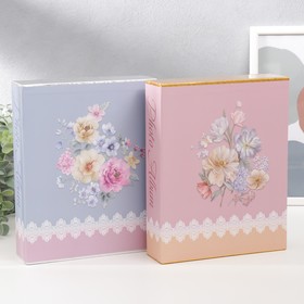 Фотоальбом на 200 фото 10х15 см "Бабочки в цветах" в коробке МИКС 26,5х20,5х5,5 см