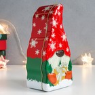 Шкатулка металл "Гномик в снежном колпаке с подарком" 7х9,5х21 см - Фото 2