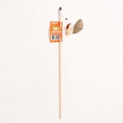 Дразнилка - удочка из эко-материалов «Птичка с кошачьей мятой и перьями», деревянная палочка - Фото 6