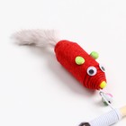 Дразнилка - удочка «Мышь из фетра с норковым хвостиком», на деревянной палочке, цвет МИКС - Фото 3