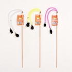 Дразнилка - удочка "Норка на трубочке" на деревянной палочке, микс цветов - фото 809441112