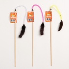 Дразнилка - удочка "Норковый хвостик на пружинке" на деревянной палочке, микс цветов 9157067