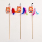 Дразнилка - удочка «Радужные перья», на деревянной палочке, цвет МИКС - Фото 7